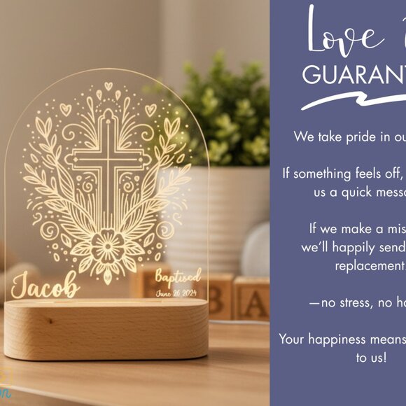 Jesus Christ Night Light – Personalized LED Faith Room Decor - Picture 6 of 8